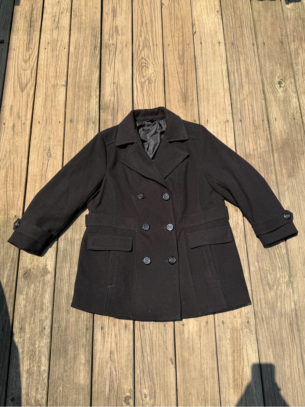 George Black Double-Breasted Pea Coat